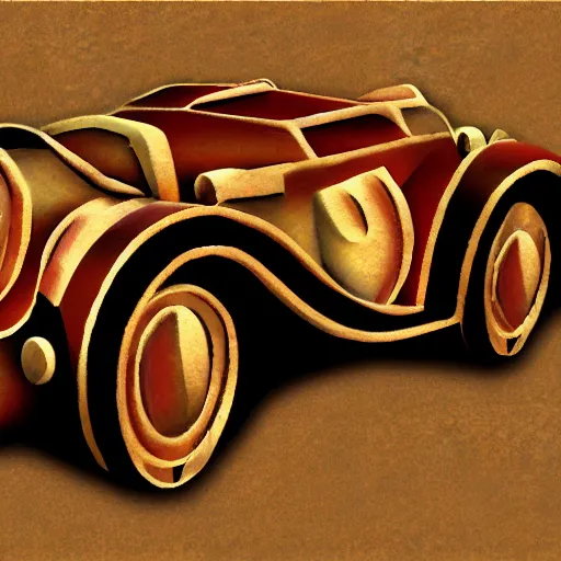 Prompt: car, in the style of cubism steampunk