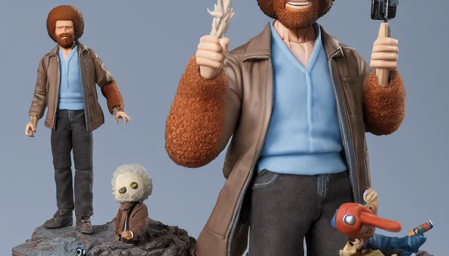 Image similar to Bob Ross as an action figure, hyperdetailed, artstation, cgsociety, 8k