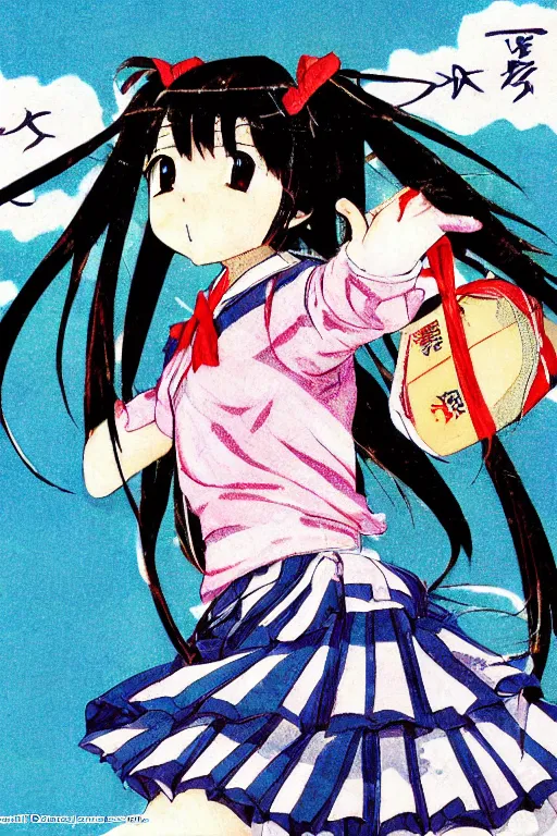 Image similar to high detail portrait of japanese manga high school girl, jump, hakusensha