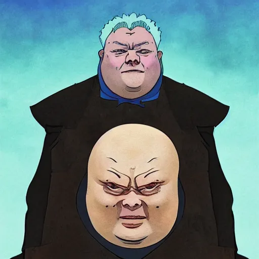 Image similar to baron vladimir harkonnen character portrait, matte painting, in the style of studio ghibli