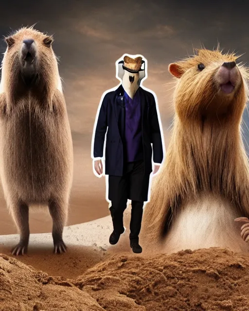 Image similar to a photo of a doctor who is also a capybara, 4 k, high quality, award winning photo