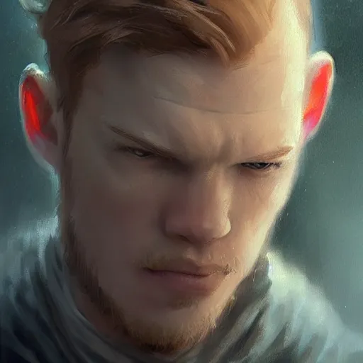 Image similar to portrait of a man by greg rutkowski, jedi knight, he looks like cameron monaghan, short beard, wearing a blue flying jacket, star wars expanded universe, he is about 3 0 years old, highly detailed portrait, digital painting, artstation, concept art, smooth, sharp foccus ilustration, artstation hq