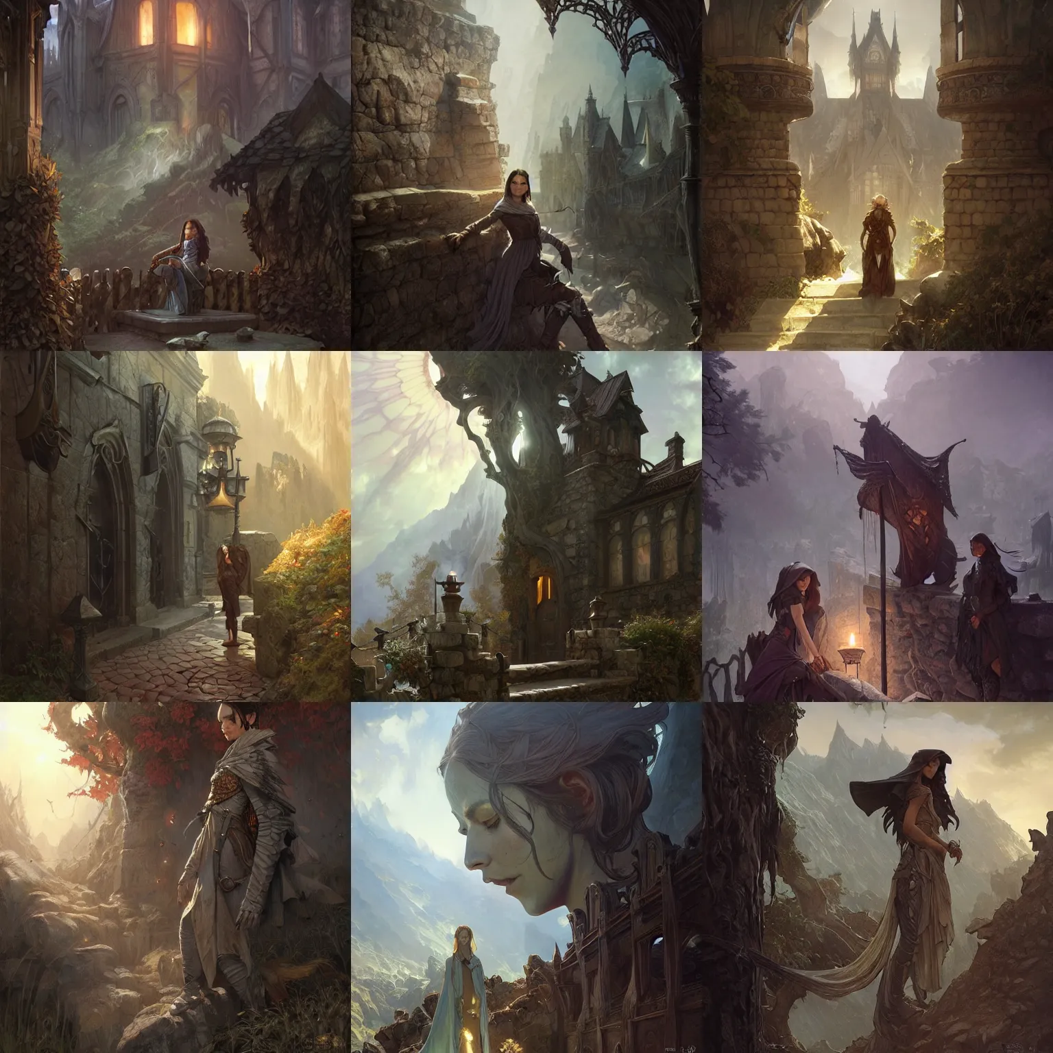 Prompt: cafedral and stone fence, high fantasy, horror, dnd, highly detailed, smooth, sharp focus, chiaroscuro, digital painting, artgerm and greg rutkowski and alphonse mucha