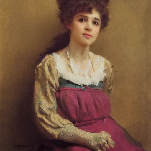 Image similar to photo of young woman by nikolay makovsky