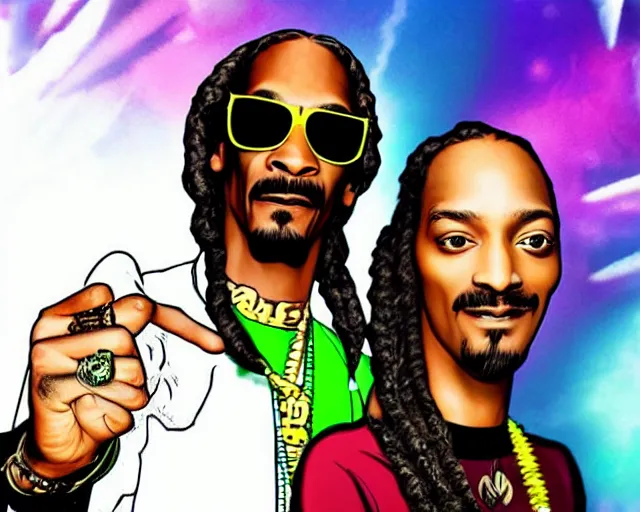 Prompt: snoop dog as a weed superhero that saves the day with a girl by his side