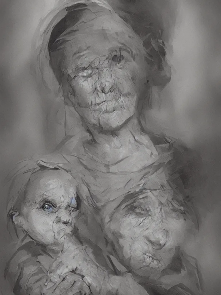 Image similar to grandmother by Disney Concept Artists, blunt borders, rule of thirds