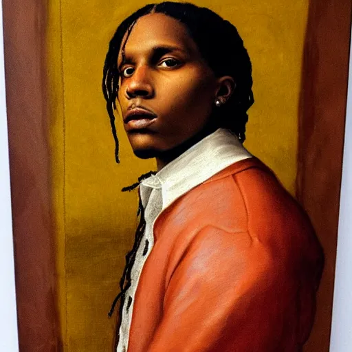 Prompt: a renaissance style portrait painting of asap rocky