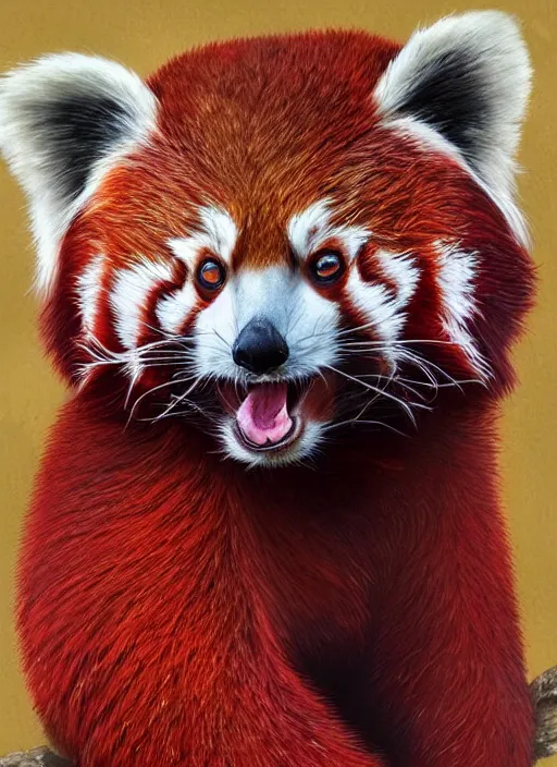 Prompt: red panda, fantasy, surreal, highly detailed, digital painting, artstation, concept art, illustration, art by patrick james woodroffe!!!