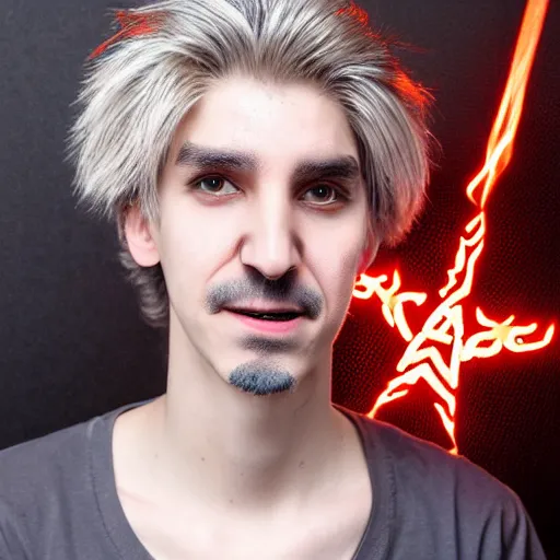 Image similar to xqc in a satanic metal band, 4k, high detail, high-resolution photograph, professional photography, ultra-detail