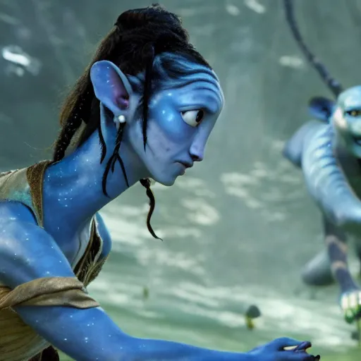 Prompt: daisey ridley in avatar ( 2 0 0 9 ), 8 k wide shot