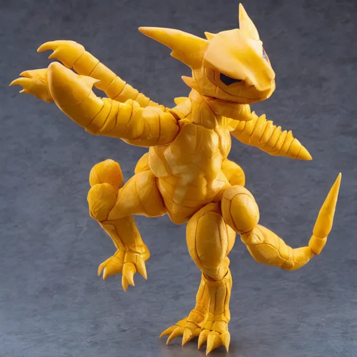 Image similar to a hot toys figure of agumon, figurine, detailed product photo