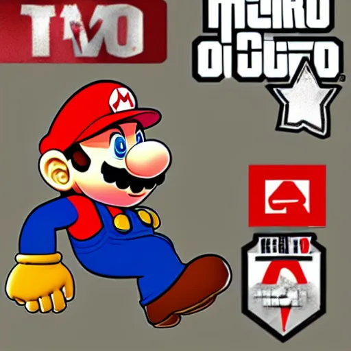 Prompt: Mario in GTA art style