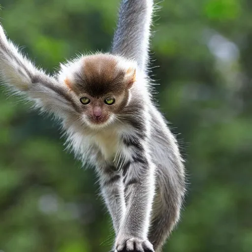 Image similar to a hybrid between a cat and a spider monkey