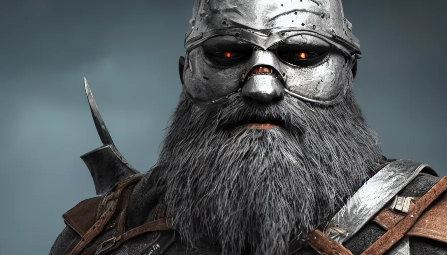 Image similar to a digital art portrait of an old warrior with eye patch and grey beard character design from dark souls, character sheet, 4 k, ultra detail, volumetric lighting, unreal engine, octane render