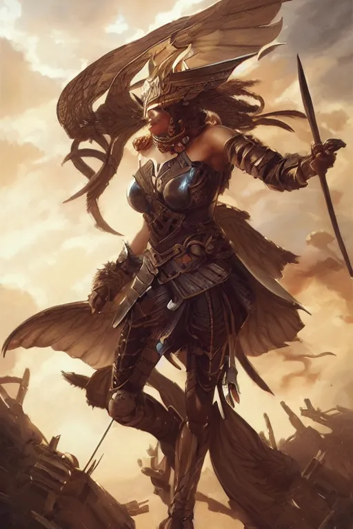 Image similar to amazon valkyrie athena, d & d, fantasy, portrait, highly detailed, headshot, digital painting, trending on artstation, concept art, sharp focus, illustration, art by artgerm and greg rutkowski and magali villeneuve