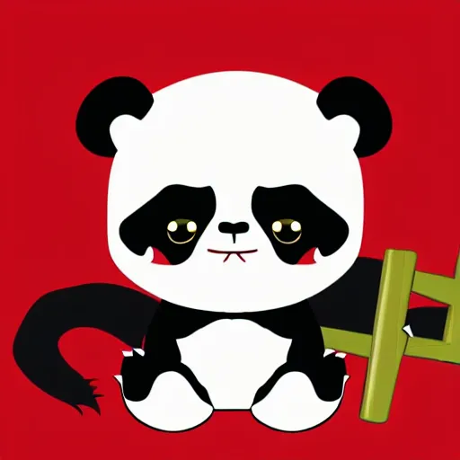 Image similar to vector art of welsh dragon and cute panda mixed, intercrossed, chimera, welsh flag, adobe illustrator