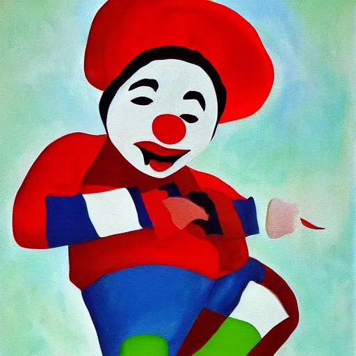 Image similar to clown, communist, soviet propaganda painting