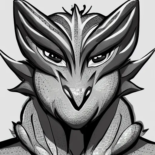 Prompt: headshot profile picture of a beautiful man with silver draconic features, commission on furaffinity, smooth scales