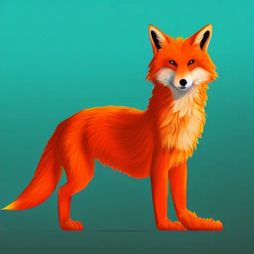 Prompt: digital orange coloured fox, retrowave palette, digital world, highly detailed, electric breeze, anatomically correct vulpine, synth feel, fluffy face, ear floof, flowing fur, super realism, accurate animal imagery, 4 k digital art