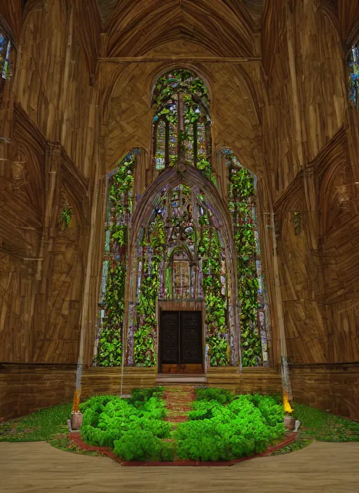 Prompt: chapel building made of vegetables, 8 k, artstation, highdetailed