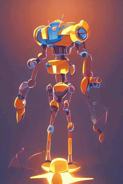 Image similar to metabots medabots medarotto medarot robot minimalist comics, behance hd by jesper ejsing, by rhads, makoto shinkai and lois van baarle, ilya kuvshinov, rossdraws global illumination ray tracing hdr radiating a glowing aura