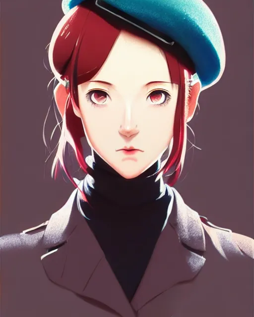 Image similar to girl with a beret | | very very anime!!!, fine - face, audrey plaza, realistic shaded perfect face, fine details. anime. realistic shaded lighting poster by ilya kuvshinov katsuhiro otomo ghost - in - the - shell, magali villeneuve, artgerm, jeremy lipkin and michael garmash and rob rey