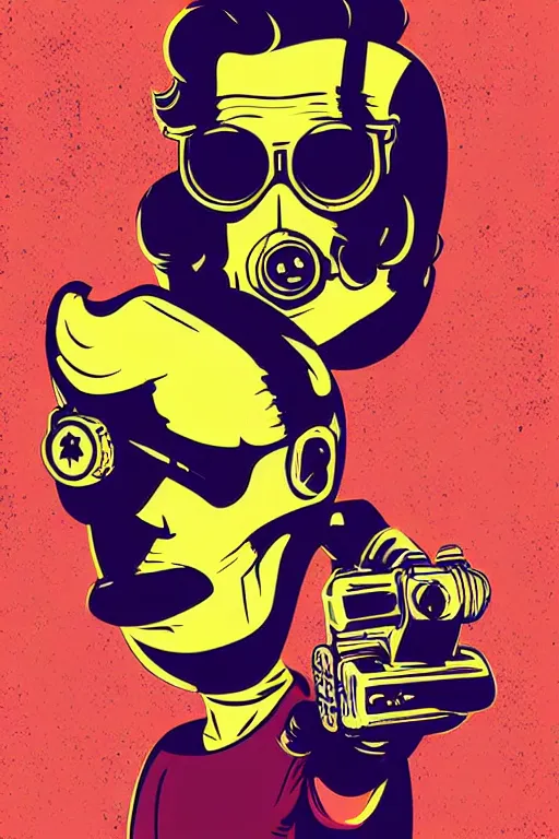 Image similar to fallout 7 6 retro futurist illustration art by butcher billy, sticker, colorful, illustration, highly detailed, simple, smooth and clean vector curves, no jagged lines, vector art, smooth andy warhol style