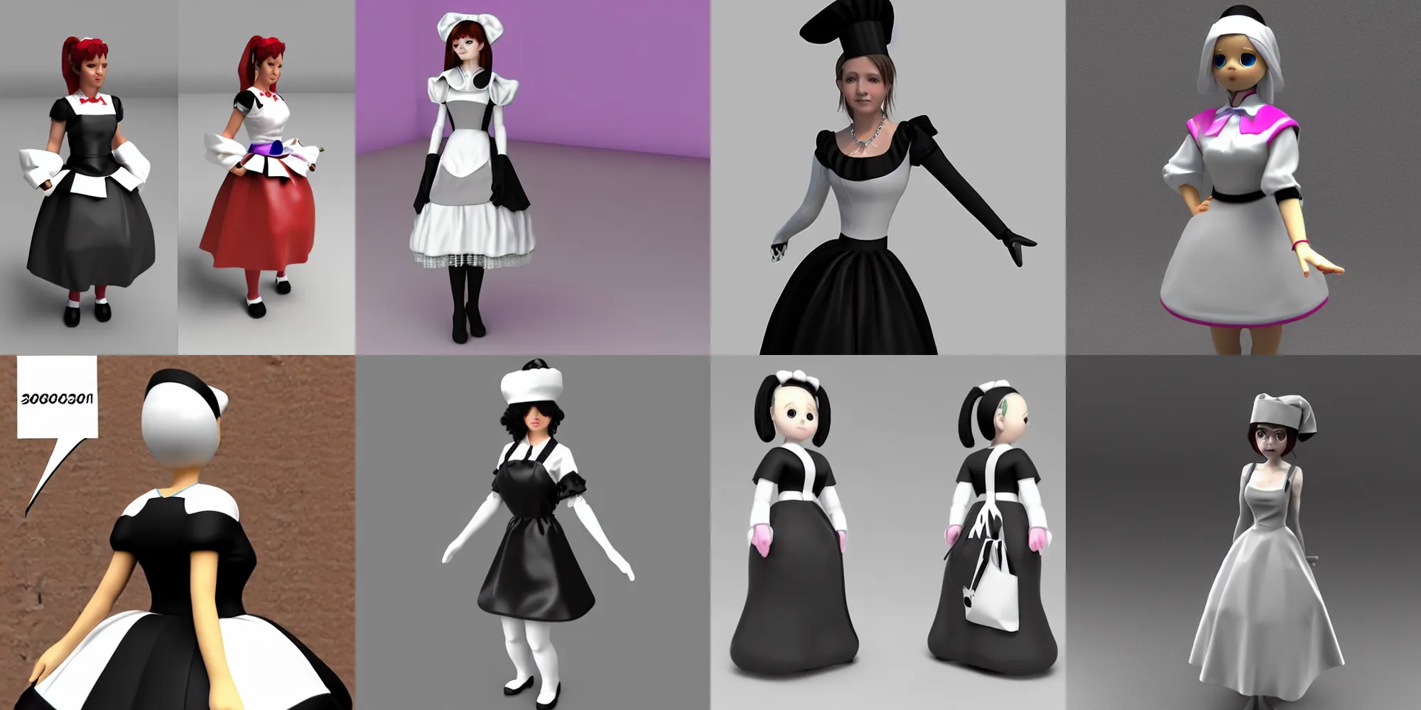 Prompt: custom maid 3 d 2