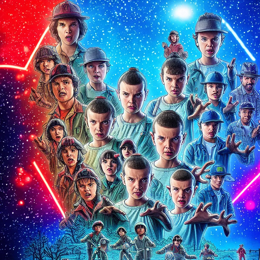 Midjourney prompt: poster stranger things season 5 pizza - PromptHero