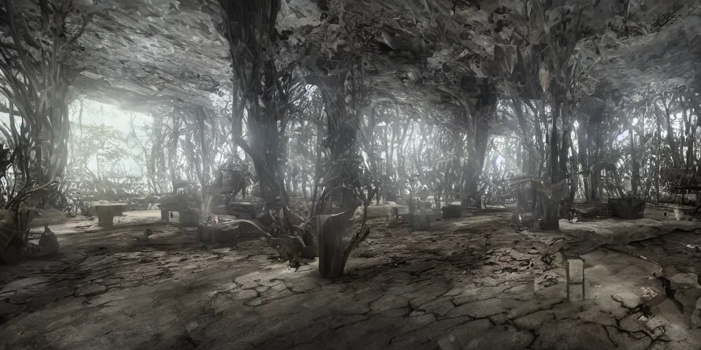 Image similar to a weird eerie place in bangkok, weird place, unreal engine