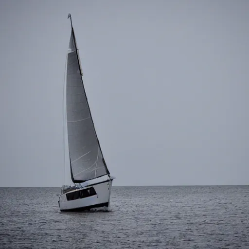 Image similar to a sailboat caught in a storm