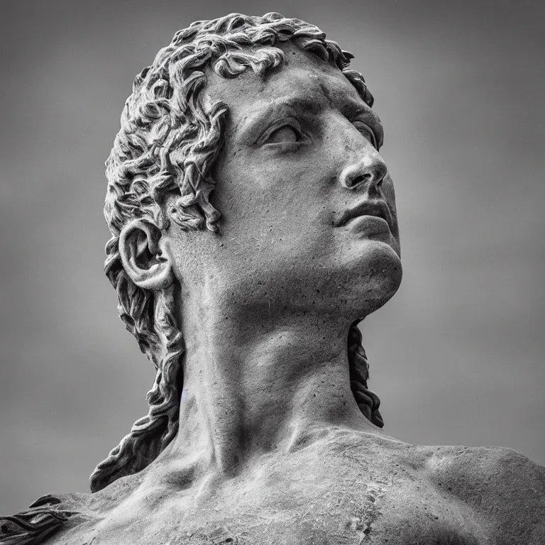 Image similar to Award winning photography of the Statue of David by David Yarrow