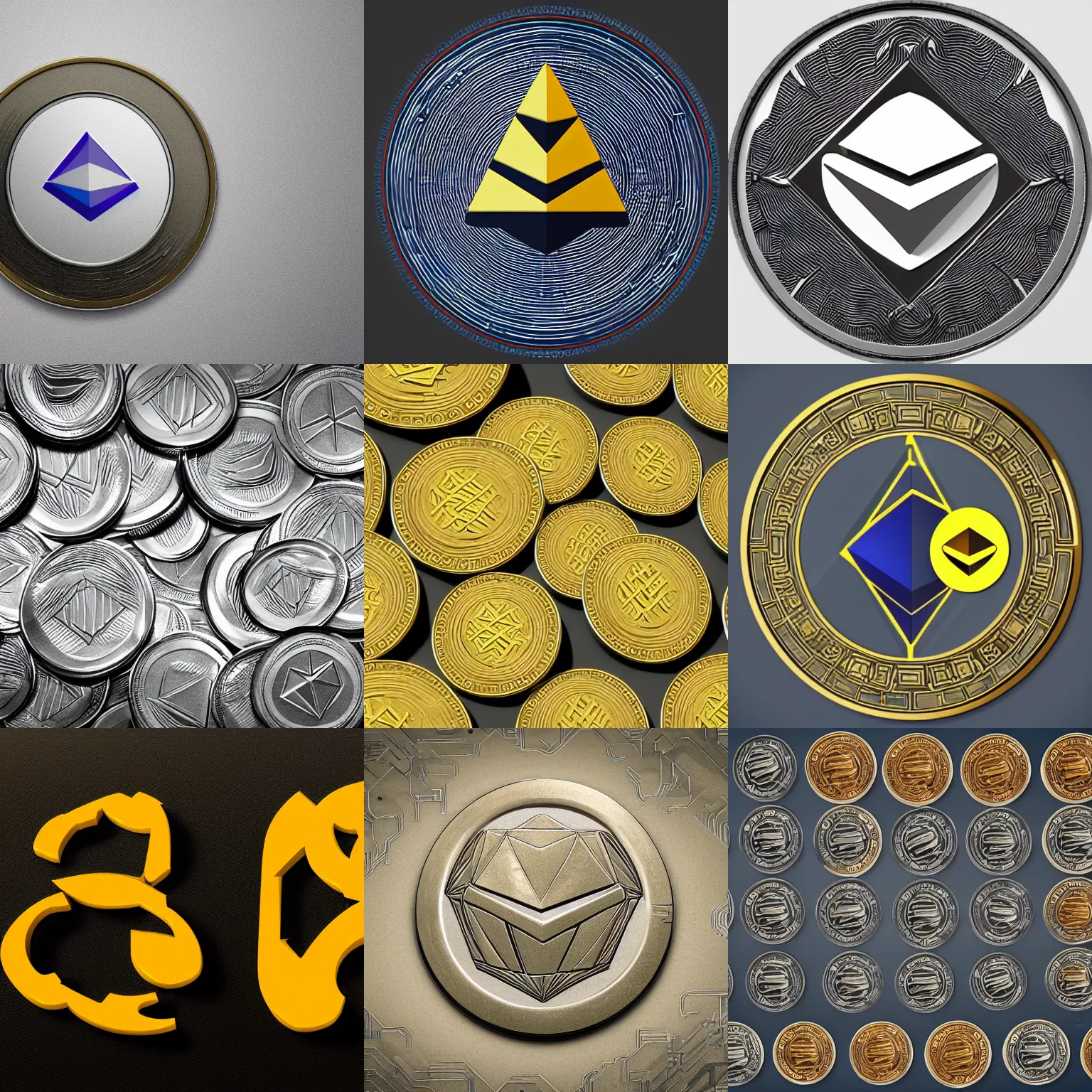 Prompt: ethereum logo as Chinese coins, 8k, realistic