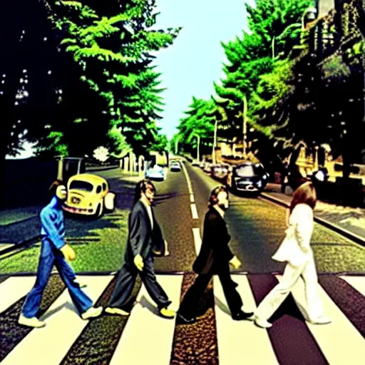 Prompt: abbey road beatles - n 4