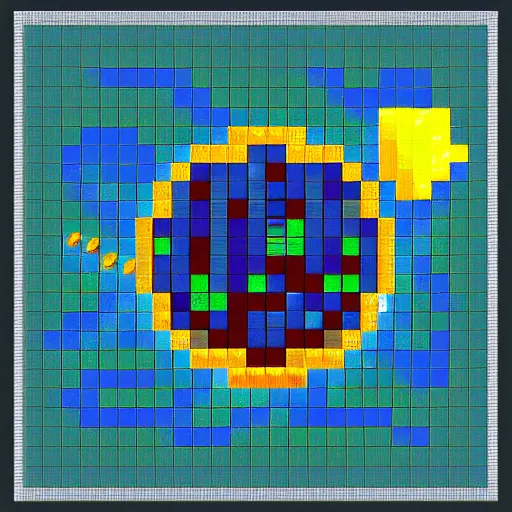 Image similar to planet in space, pixel art