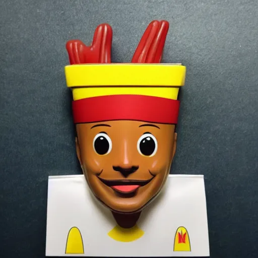 Image similar to Kendrick Lamar as a McDonald's Happy Meal toy