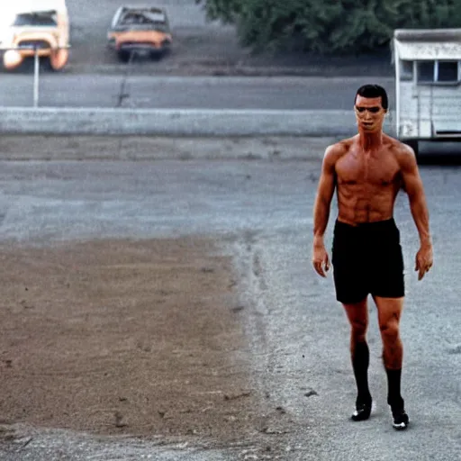 Prompt: movie still of cristiano ronaldo as mccauley in the movie Heat,