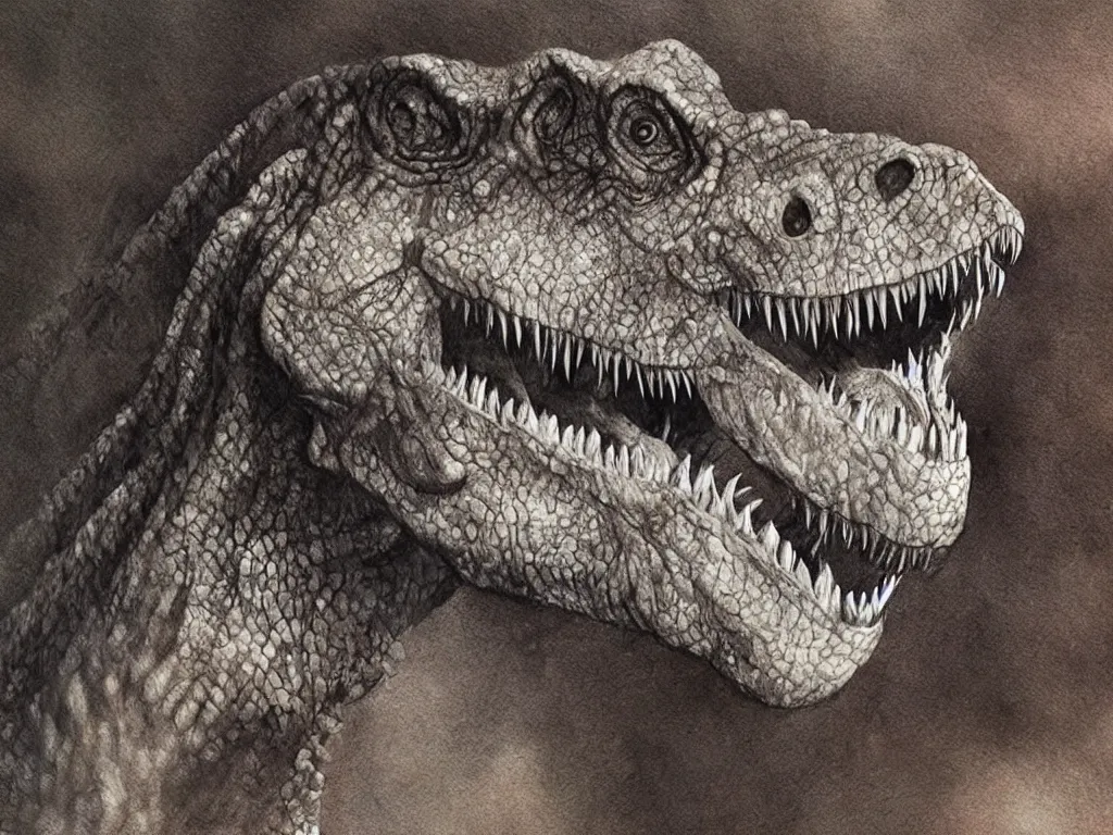 Image similar to tyrannosaurus rex using an iphone, photorealistic