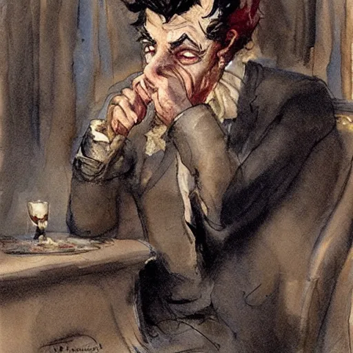 Image similar to the drunk french baron by peter de seve