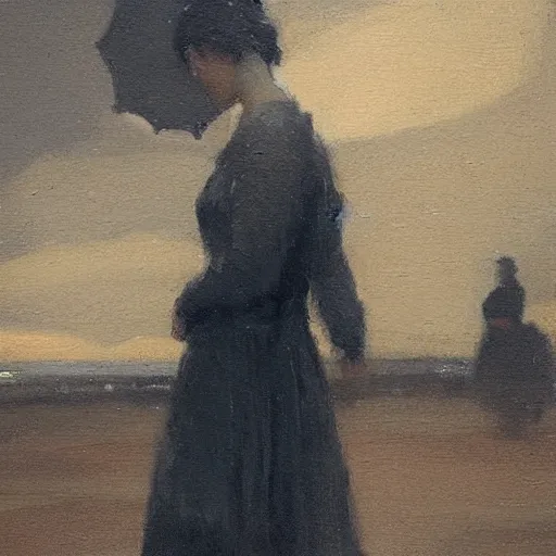 Prompt: a painting in the style of philip wilson steer and in the style of greg rutkowski.