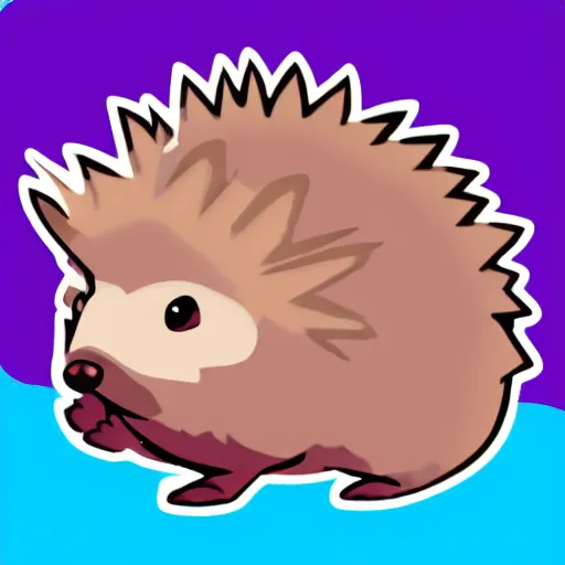 Image similar to twitch emote of a cute hedgehog, adorable, cute