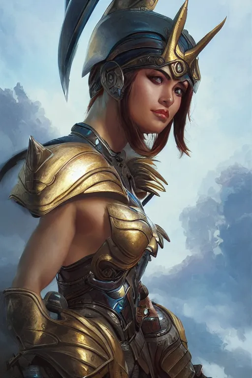 Image similar to amazon valkyrie athena, d & d, fantasy, portrait, highly detailed, headshot, digital painting, trending on artstation, concept art, sharp focus, illustration, art by artgerm and greg rutkowski and magali villeneuve