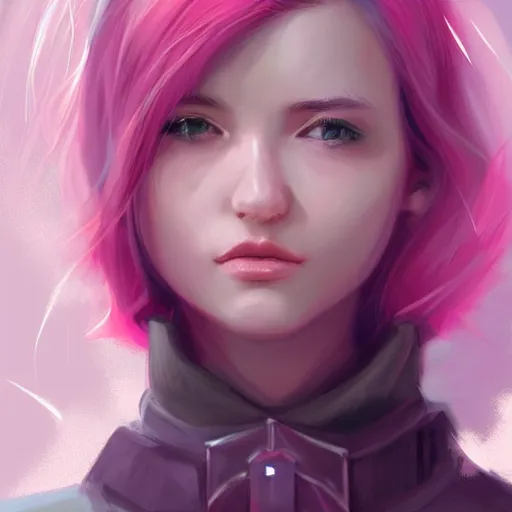 Image similar to teen girl, full body, pink hair, gorgeous, amazing, darkness aura brooding from her body, elegant, intricate, highly detailed, digital painting, artstation, concept art, sharp focus, illustration, art by Ross tran