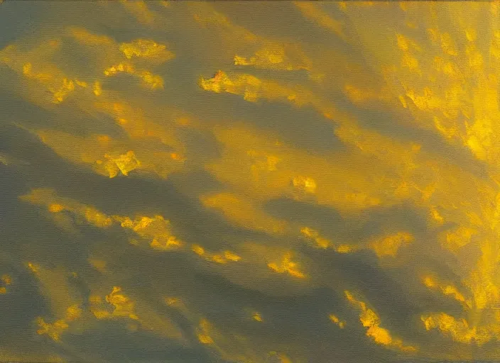 Image similar to golden rays, oil painting