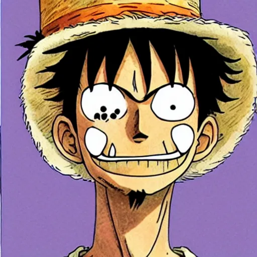 Image similar to [ luffy mustache ] ( by kim jung gi ) ( by george morikawa ) ( by eiichiro oda )