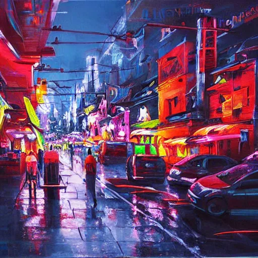 Prompt: Neon city, Sergey Zabelin,