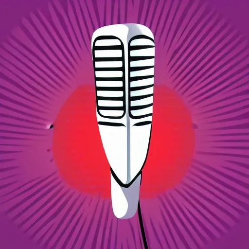 Image similar to iconic vector logo illustration of a microphone line art, bold