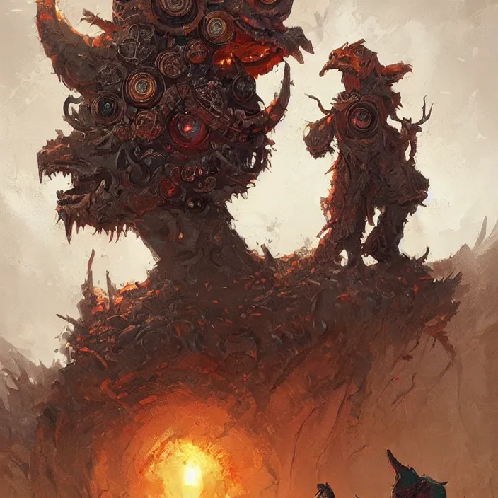 Prompt: beholder gazing d & d, d & d style, trending on artstation, intricate, highly detailed, vivid painting, colorful, art by greg rutkowski