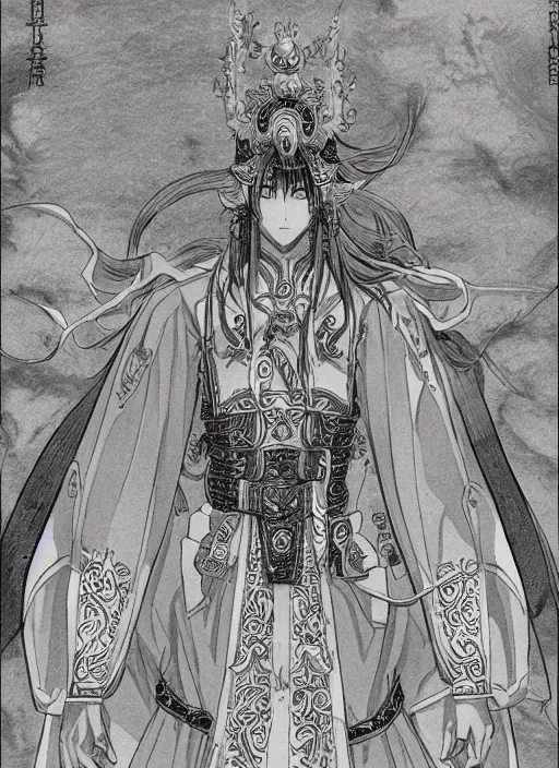 Image similar to xianxia hero, detailed, intricate, manga illustration