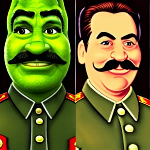 Prompt: stalin as shrek!!